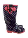 View Item Spotty Print Wellington Boots (Black/Purple/Pink)